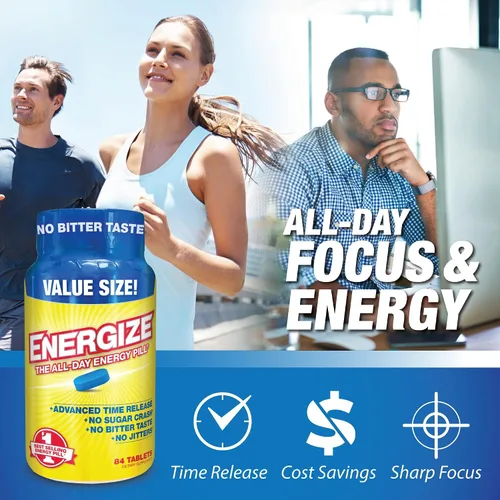 Miniatura 6 de iSatori Energize - Pastillas de cafeína de liberación prolongada, sin nerviosismo o choque, pastillas de energía de acción rápida para todo el día