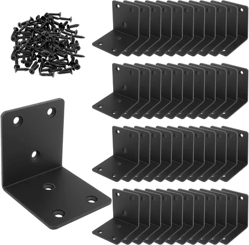 Miniatura 11 de 20 soportes en L de esquina de 1.5 x 1.5 x 1.5 pulgadas, soporte de esquina resistente para madera, soportes de ángulo recto, 1.575 in de ancho