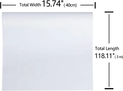 Miniatura 7 de VEELIKE Papel tapiz blanco para despegar y pegar, papel adhesivo blanco impermeable para armarios, estantes, encimeras de escritorio, 15.7 x 118
