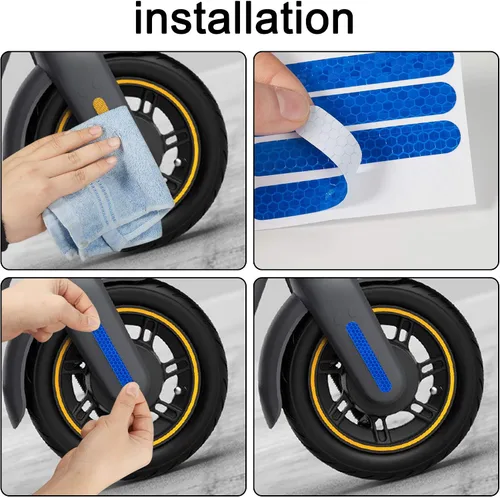 Miniatura 4 de TOMALL Adhesivos reflectantes de noche autoadhesivos, tira de advertencia impermeable compatible con Ninebot Max G30, accesorios de decoración