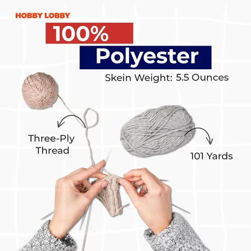 Miniatura 3 de Hilo Yarn Bee súper voluminoso para crochet y tejer – Rollo suave – 92,4 metros de hilo 100% poliéster para crochet, mantas, sombreros y más