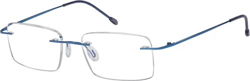 Miniatura 6 de Eyekepper Paquete de 3 lentes de lectura de metal sin montura para hombres, lectores rectangulares sin marco (negro/azul/plomizo)+0.00