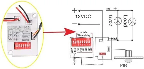 Miniatura 2 de Luz infrarroja del interruptor del sensor de detección de movimiento de 12V (12V)