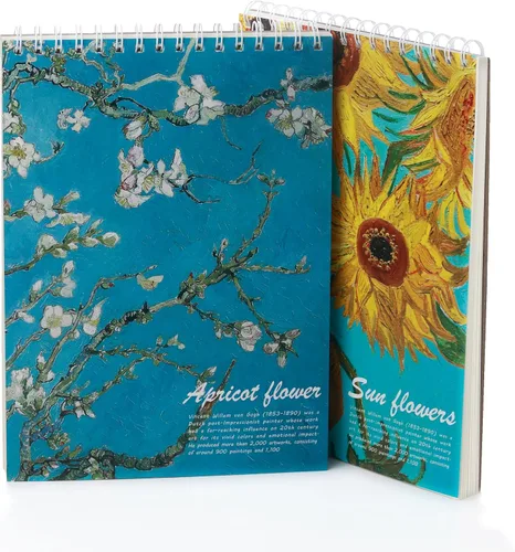 Miniatura 12 de Starry Night Aesthetic Art Mix - Cuaderno de bocetos de papel grueso sin ácidos, 98 libras/5.64 oz/m², 1 paquete de cuaderno A4 con espiral en Noche