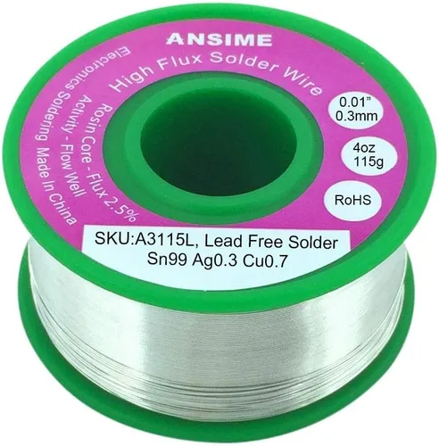 Alambre de soldadura fino 0.012 in sin plomo Núcleo de colofonia 0.01 pulgadas 4 oz 4.06 oz Aleación Alambre de soldadura eléctrica fina de alto