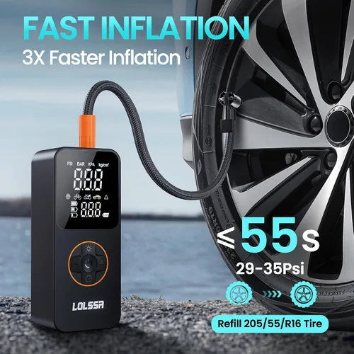 Miniatura 2 de Inflador de neumáticos, compresor de aire portátil, bomba de neumáticos 150PSI eléctrica inalámbrica para automóvil, motocicleta, bicicleta, bola
