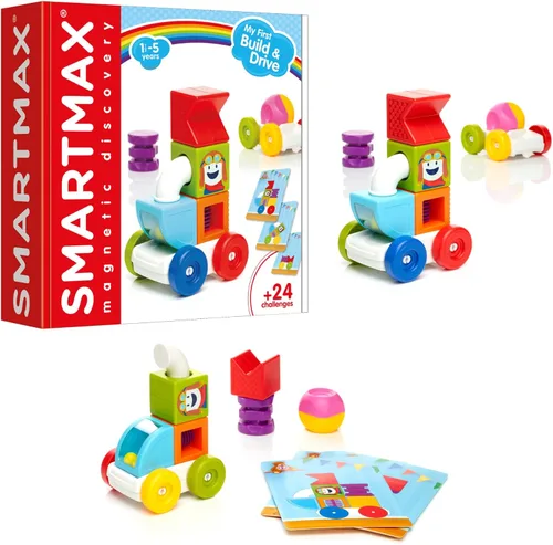 SmartMax My First Build and Drive - Juego de vehículo magnético de construcción STEM para edades de 1 a 5 años