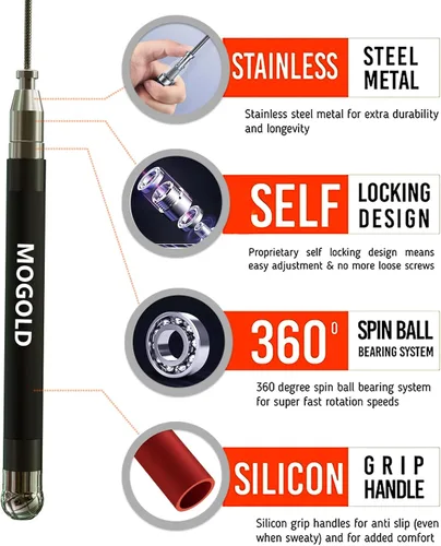 Miniatura 3 de Cuerda de saltar 2 en 1 de velocidad: 2mm para Boxeo/MMA y 3mm para CrossFit - Sistema de cable ajustable sin herramientas con rodamientos duales