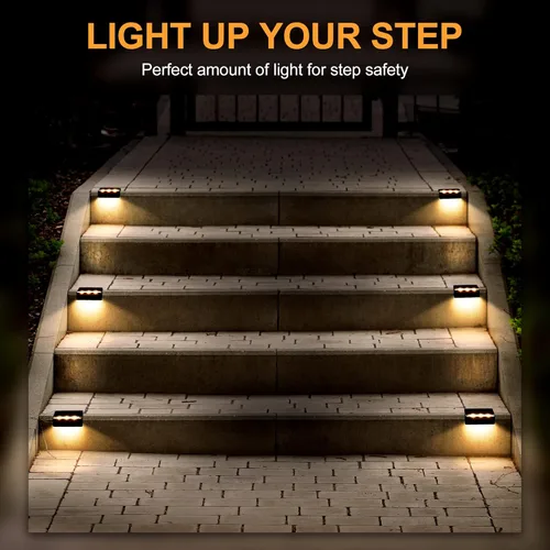 Miniatura 3 de SOLPEX Luces Solares para Cercas, 6 LEDs Luces Solares para Exteriores Impermeables Alimentadas por Energía Solar para Terraza, Escalera, Porche