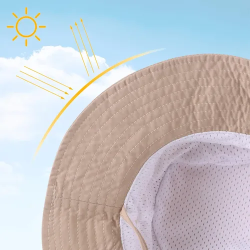 Miniatura 4 de Peecabe Sombrero de sol para bebé, sombrero ajustable para niños, sombrero de pescador de verano, sombreros de protección solar para bebés y niños
