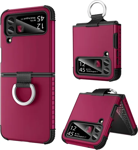 Miniatura 9 de BENTOBEN Funda para Galaxy Z Flip 3, resistente 2 en 1, a prueba de golpes, compatible con carga inalámbrica, pantalla de 6.7 pulgadas, azul profundo