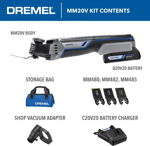 Miniatura 2 de Dremel Multi-Max MM20V-01 Kit de herramientas oscilantes inalámbricas con (1) batería