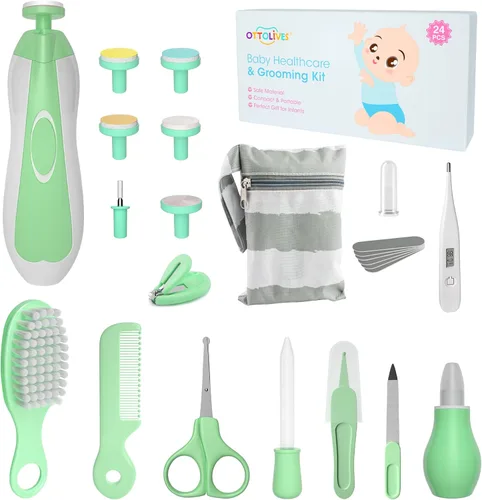 Miniatura 10 de Cortauñas Eléctrico para Bebés Recién Nacidos y Niños Pequeños, Juego Seguro de Cortauñas para Bebés con Luz y 6 Cabezales de Repuesto, Lima de Uñas
