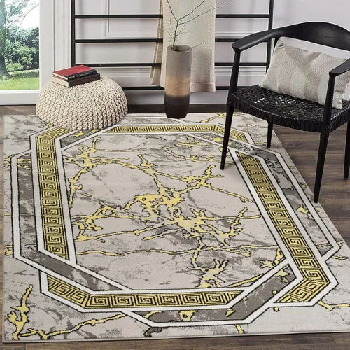 Miniatura 12 de Glory Rugs Alfombra moderna de 2x7, color marrón, beige, negro y crema, con textura de mármol, alfombra suave contemporánea para piso, con textura