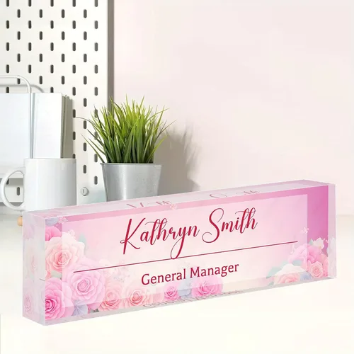 Miniatura 40 de Placa de nombre personalizada, placa de nombre personalizada para oficina, accesorio de escritorio de acrílico, regalos para compañeros de trabajo