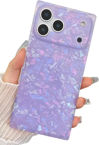 Miniatura 37 de Funda compatible con iPhone 14 Pro con borde rectangular, bonita funda protectora de lujo con pintura al óleo y flores para mujeres y niñas, funda