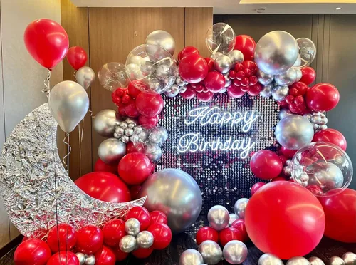 Miniatura 4 de FOTIOMRG Kit de arco de guirnalda de globos rojos de 110 piezas, globos de látex rojos de diferentes tamaños de 18, 12, 10, 5 pulgadas