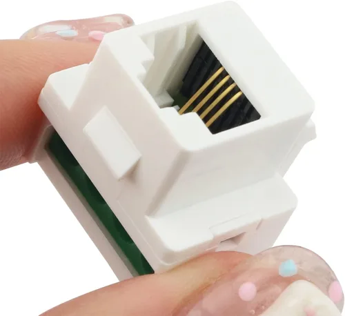 Miniatura 4 de 6PCS RJ11 Tornillo Jack CAT3 Teléfono Keystone Jack Teléfono Cuatro Núcleos Módulo, Blanco