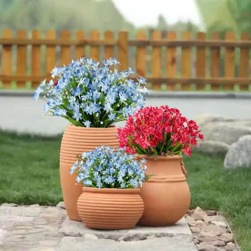 Miniatura 3 de 4 paquetes de flores artificiales de narcisos, vegetación artificial falsa resistente a los rayos UV, no se decolora, plantas de plástico sintético