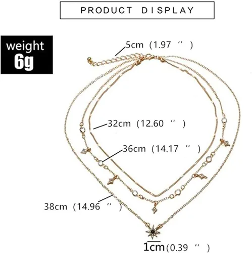 Miniatura 5 de Collar dorado con estrella solar para mujer, collares de moda para mujeres hermosas, Metal