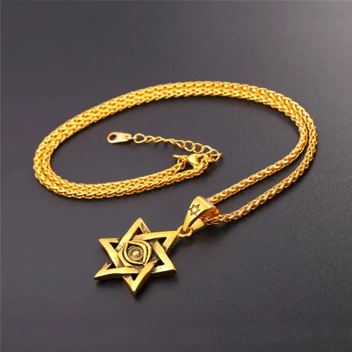 Miniatura 4 de U7 Colgante y cadena de ojo de Horus joyería egipcia para hombre acero inoxidable chapado en oronegro collares Ra del antiguo Egipto