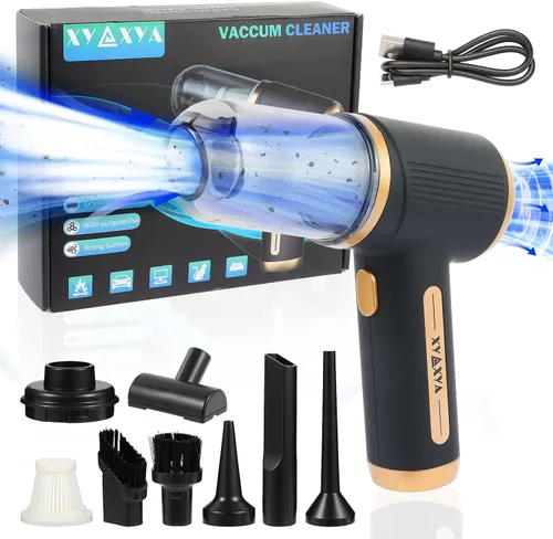 Mini aspiradora de mano para vehículo: aspiradora portátil inalámbrica para automóvil (20,000 Pa), recargable con tipo C, compacta y ligera para el