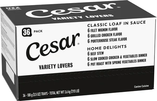 Cesar - Comida para perro, 36 unidades y 60 unidades, paquete variado