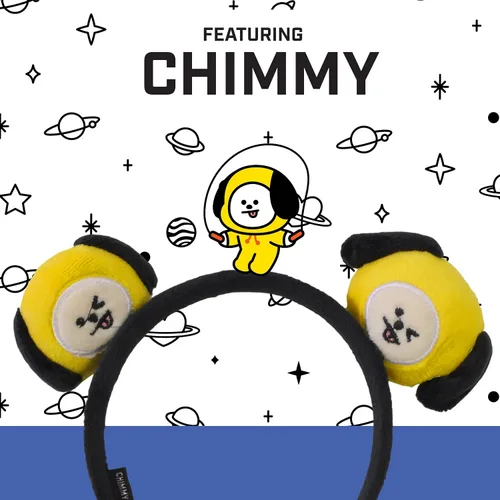 Miniatura 4 de Concept One BT21 LINE FRIENDS - Diadema bordada de felpa 3D para mujer, Chimmy
