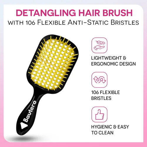 Miniatura 2 de Bautero Cepillo desenredante para cabello grueso y rizado, desenredante sin dolor para cabello natural enrollado 4C, reduce la rotura y el Saku