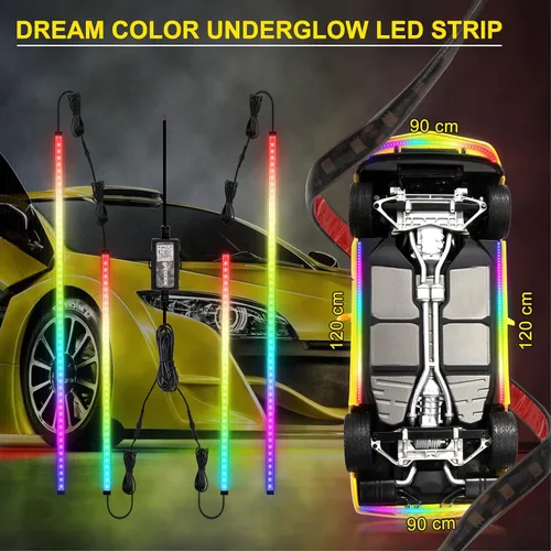 Miniatura 5 de OPP ULITE Tira de Luz Subterránea para Coche, Color de Persecución de Sueños, Material de Silicona Mejorado, 212 Modos, 252pcs LED, Kit de Luces