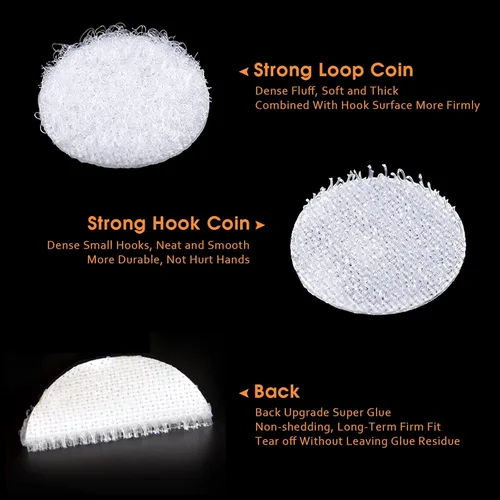 Miniatura 3 de Puntos autoadhesivos blancos para aula: 0.59 pulgadas, 1000 piezas de círculos redondos de velcro con parte trasera adhesiva fuerte - Calcomanías