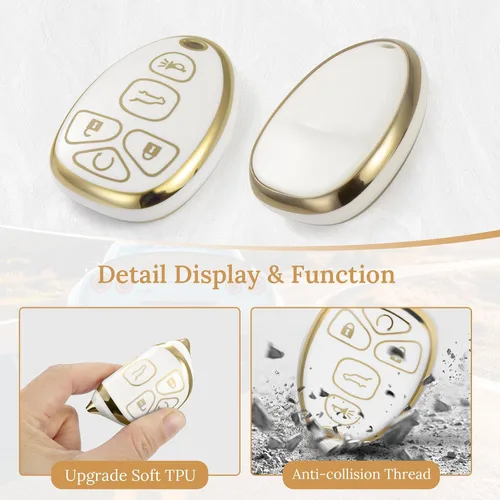 Miniatura 2 de Funda para llavero Chevy con llavero de metal duradero antipérdida, funda suave de moda para Impala, Monte Buick, Enclave, GMC Pontiac Saturn