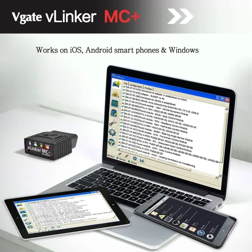 Miniatura 6 de Vgate vLinker MC+ Bluetooth OBD2 Herramienta de escaneo de diagnóstico de auto para iOS, Android, Windows