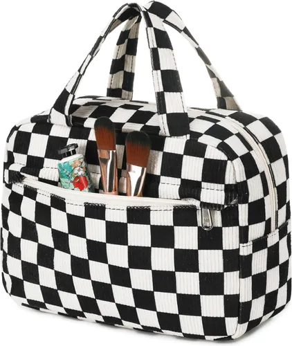 Miniatura 7 de Bolsa de maquillaje para mujer, bolsa de cosméticos grande, organizador de maquillaje, bolsas de aseo de viaje, bolsa impermeable con cremallera