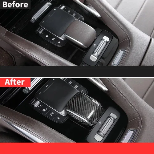 Miniatura 2 de Marco de panel de cambio de marchas de fibra de carbono real para consola central de automóvil, cubierta protectora para Mercedes Benz GLE W167 GLE