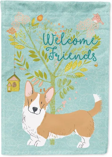 Miniatura 25 de Caroline's Treasures BB7594GF Bandera de jardín de Husky siberiano con texto en inglés "Welcome Friends" - Bandera decorativa para patio exterior