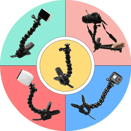 Miniatura 8 de Suptig Soporte de abrazadera flexible de cuello de cisne para GoPro Hero 13 Hero 12 Hero 11 Hero 10 Hero 9 Hero 8 Hero 7 Hero 6 Hero 5 Hero 4