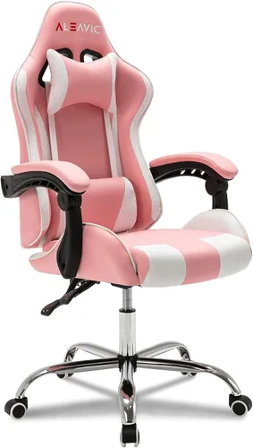 Miniatura 13 de Silla de juegos para adultos, silla ergonómica de respaldo alto para juegos de computadora con reposacabezas y soporte lumbar, color naranja