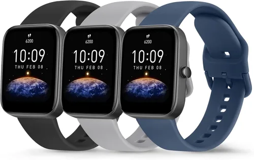 Paquete de 3 bandas deportivas para Amazfit GTS 4 / GTS 4 Mini / Amazfit GTS 3 /Amazfit GTR GTS 2/2 Mini/2e/Amazfit Bip 3 Pro/Bip 3/Bip U Pro/Bip
