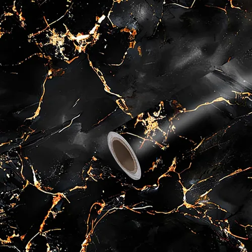 Miniatura 25 de Nuxovilar Papel Tapiz de Mármol Galaxia Azul Oscuro con Textura Despegar y Pegar, 15.75"x39.37", Papel de Contacto Autoadhesivo, Patrón Cósmico Tipo