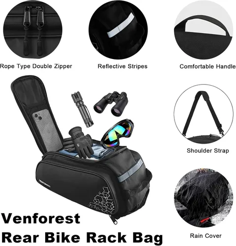 Miniatura 2 de Bolsa Trasera para Bicicleta, Bolsa de Maletero de Bicicleta de 20L PVC Impermeable para Bicicletas de Carretera y de Montaña, Bolsa Multifuncional
