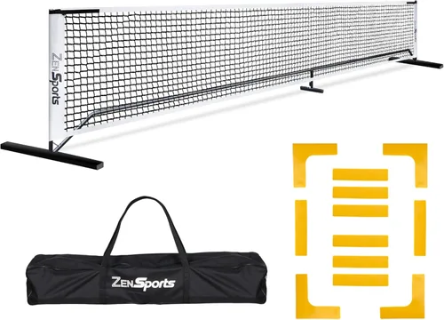 Miniatura 7 de ZENY Sistema de red de pickleball portátil con marco de metal y red de pickball de tamaño reglamentario de 22 pies con bolsa de transporte