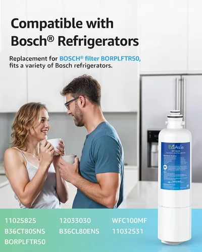 Miniatura 8 de EcoAqua 11032531 Repuesto para Bosch Ultra Clarity Pro BORPLFTR50, 12033030, 11025825, BORPLFTR55, B36CD50SNS, B36CT80SNS, B36CL80ENS, B36FD50SNS
