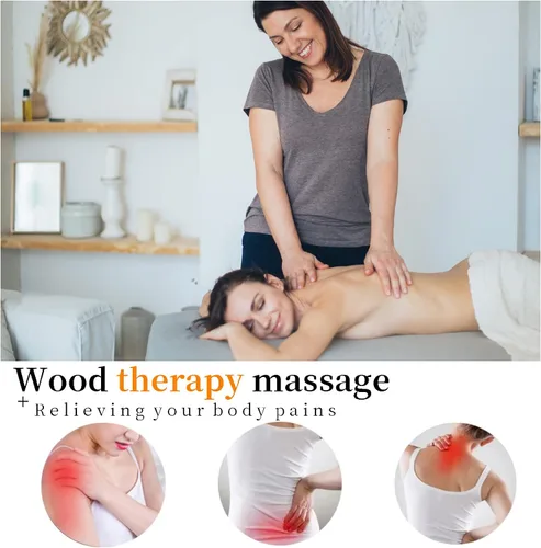 Miniatura 5 de Herramientas de masaje de terapia de madera, rodillo de masaje manual para esculpir el cuerpo, kit de maderoterapia, masajeador de celulitis