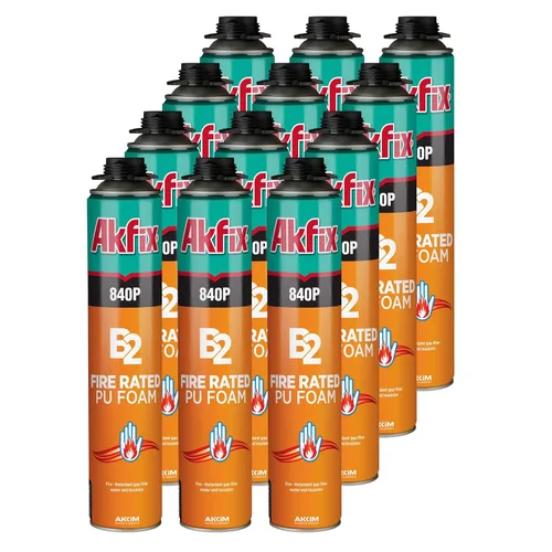 Miniatura 12 de Akfix 840P Espuma de Poliuretano Expansiva Ignirresistente en Aerosol (1x25.3 Oz.) - Espuma de Sellado Naranja para Ventanas y Puertas, Pinturizable