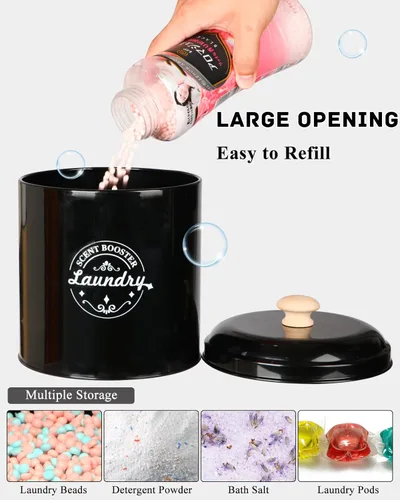 Miniatura 5 de Recipiente dispensador de perlas de aroma para la organización de la lavandería. Contenedores de lavandería para organizar con tapa. Decoración