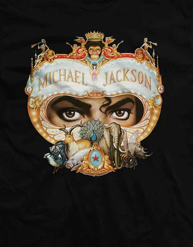 Miniatura 3 de Michael Jackson Camiseta Dangerous Logo Oficial Hombres Negro