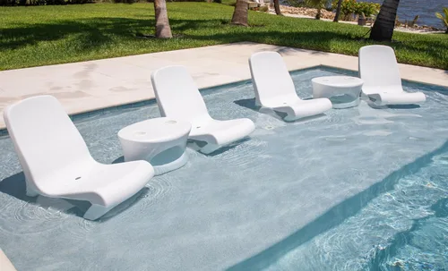 Miniatura 9 de Tenjam Splash Series Mesa auxiliar amplificada para uso en piscina, mesa auxiliar de piscina para uso en estante solar y profundidades de agua