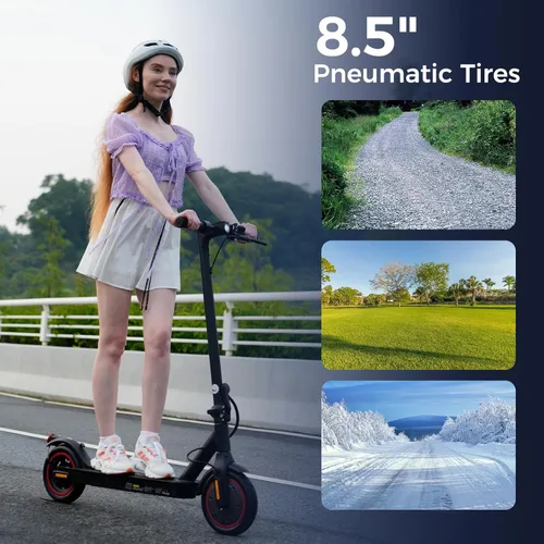 Miniatura 6 de Patinetes eléctricos – Scooter eléctrico para adultos, motor de 500 W, velocidad máxima de 18 MPH, neumáticos de 8.5 pulgadas, 21 millas, scooter