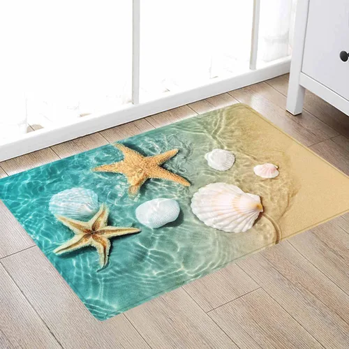 Miniatura 9 de LYFANS Alfombras de baño de espuma de esponja absorbente suave para baño y cocina (30 x 17 pulgadas), tapete de franela antideslizante brillante